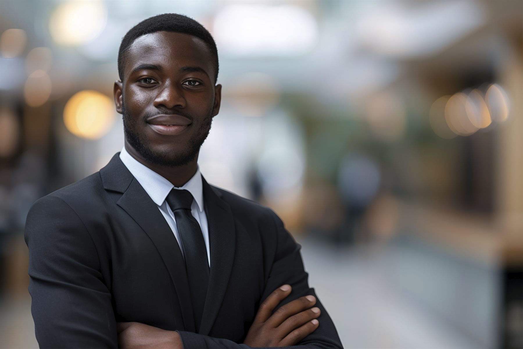 Black male executive reviewing workplace plans